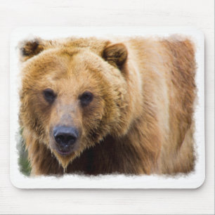 Big Grizzly Bär White Border Mousepad