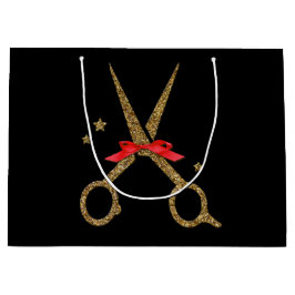 Big HAIR-Stylistin-Goldschere Glitzer Große Geschenktüte