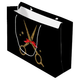 Big HAIR-Stylistin-Goldschere Glitzer Große Geschenktüte