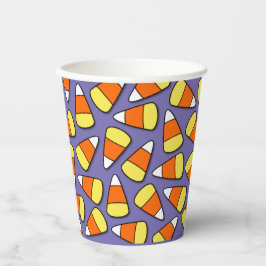 Big Halloween Candy Mais auf Lila Papierkämmen Pappbecher