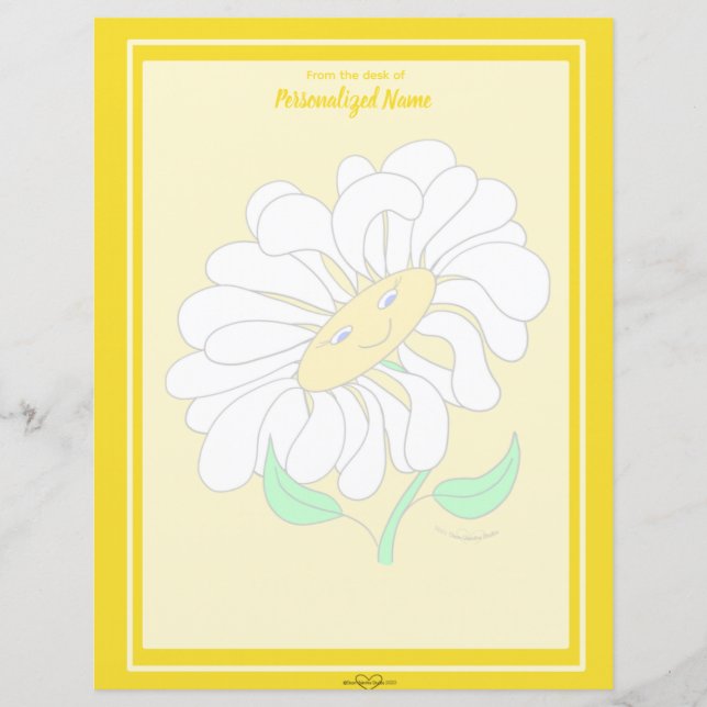 Big Happy Daisy Gelb unbeschichtetes Blatt (Vorderseite)