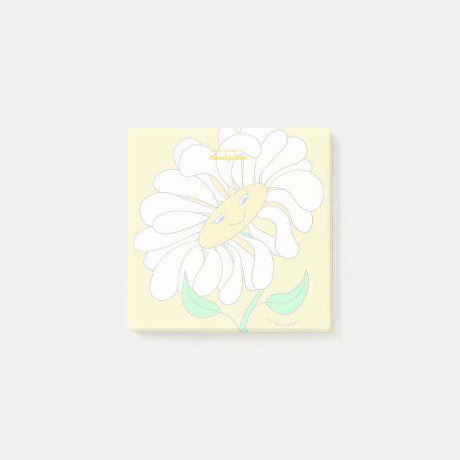 Big Happy Daisy Yellow Post-it Klebezettel (Vorderseite)