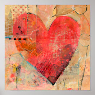 Big Happy Heart Mixed Media Art Poster