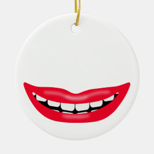 Big Happy lächeln Mund Keramik Ornament