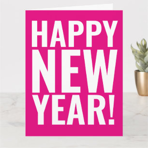 Big Happy New Year Card mit lustiger moderner Typo Karte
