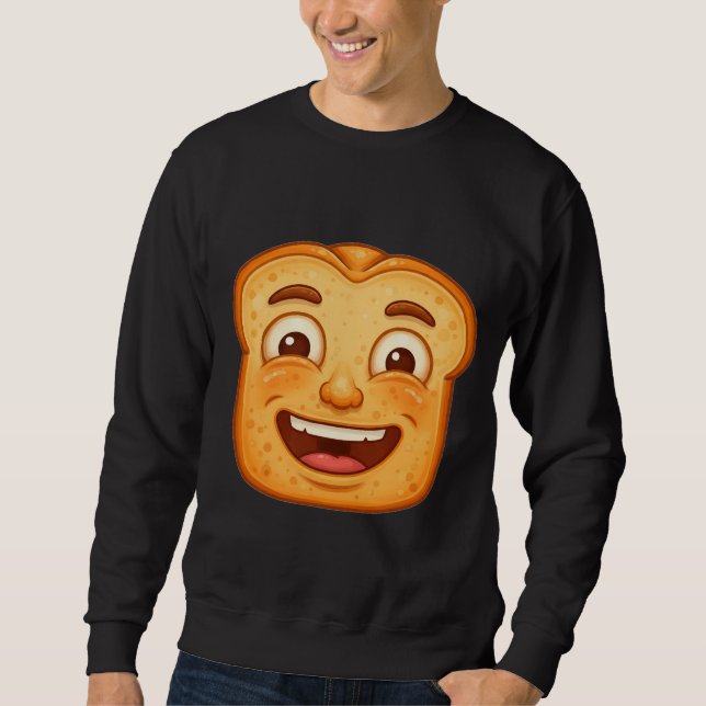 Big Happy Smiling Toast Slice Mascot Sweatshirt (Vorderseite)