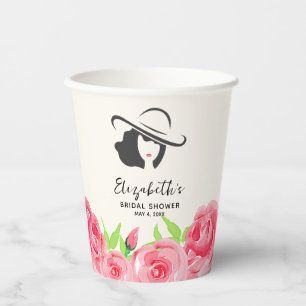 Big Hat Lady Rose Brautparty Pappbecher
