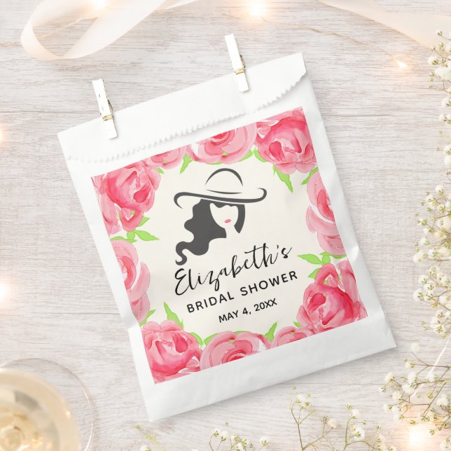 Big Hat Lady Rose Derby Brautparty Geschenktütchen (Ausgeschnitten)