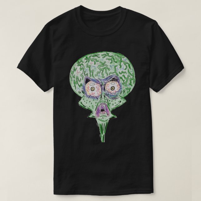 Big head big eyes alien sci-fi cartoon T-Shirt (Design vorne)