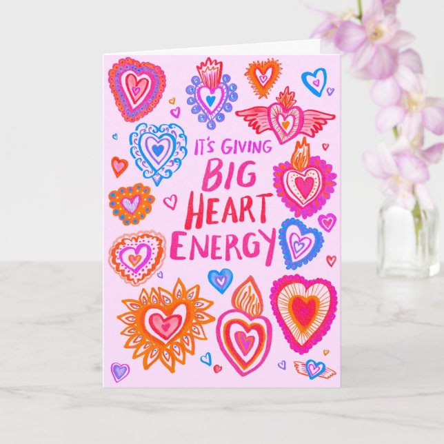 BIG HEART ENERGIE Valentine Liebe Farbenfroh Whims Karte (Orchidee)