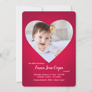 Big Heart Foto Geburtsankündigung Einladung