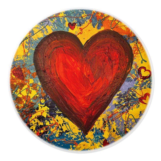 Big Heart Keramik Pull Keramikknauf (Vorderseite)