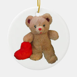 Big Heart Teddy Bear Keramik Ornament