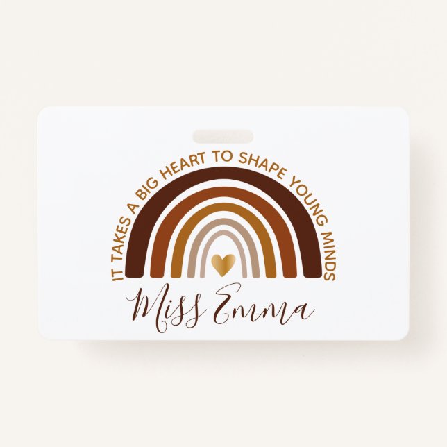 Big Heart to Shape Young Minds Teacher Ausweis (Vorderseite)
