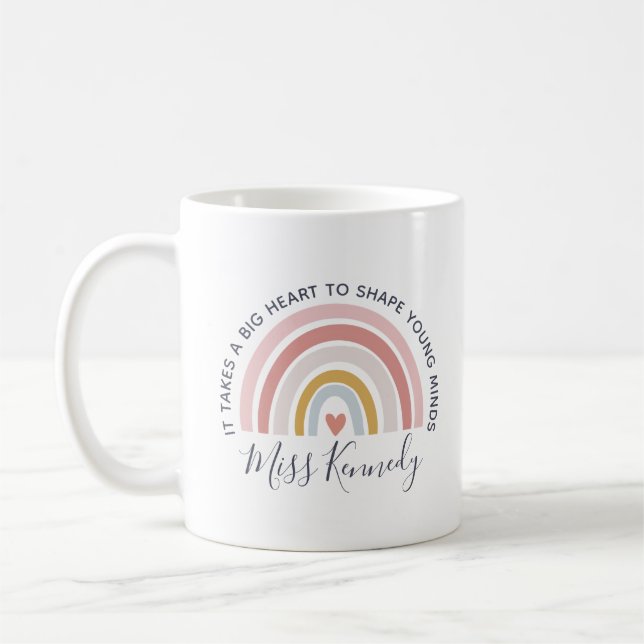 Big Heart to Shape Young Minds Teacher Coffee Tass Kaffeetasse (Links)