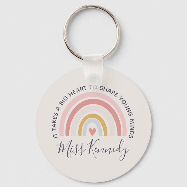 Big Heart to Shape Young Minds Teacher Gift Schlüsselanhänger (Vorderseite)