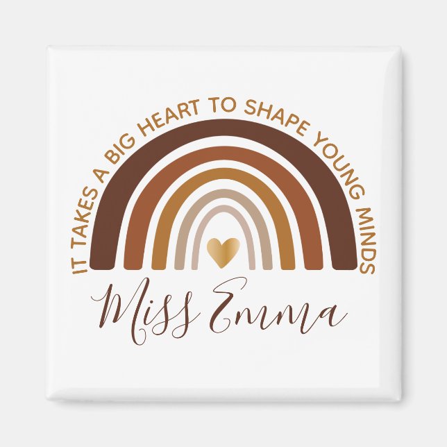 Big Heart to Shape Young Minds Teacher Magnet (Vorne)