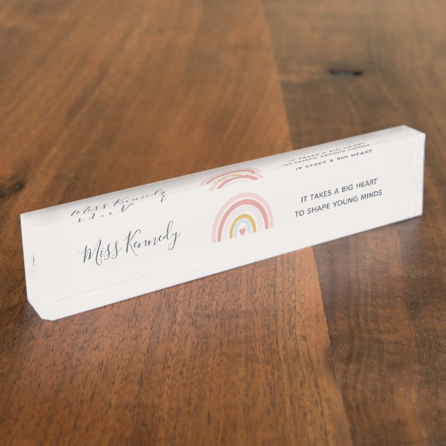 Big Heart to Shape Young Minds Teacher Namensplakette (Seite)