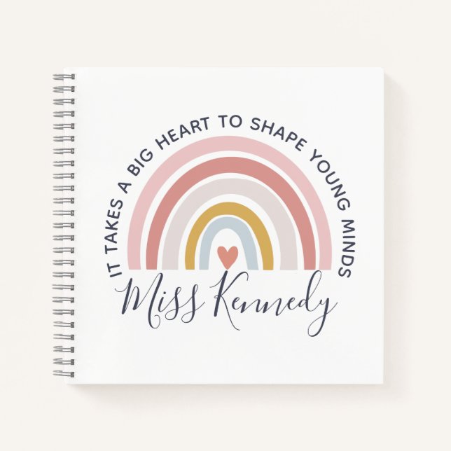 Big Heart to Shape Young Minds Teacher Notizbuch (Vorderseite)