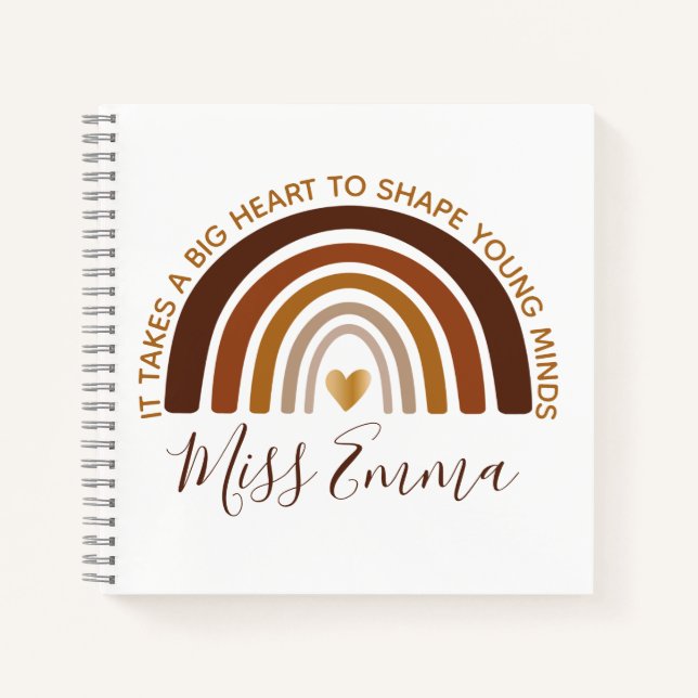 Big Heart to Shape Young Minds Teacher Notizbuch (Vorderseite)