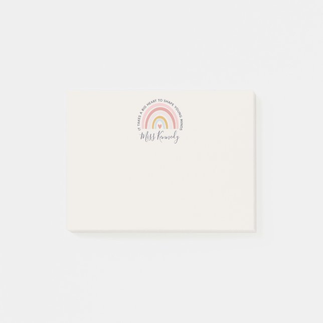 Big Heart to Shape Young Minds Teacher Post-it Klebezettel (Vorderseite)