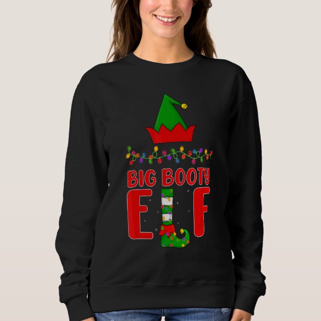 Big Hintern Elf Matching Family Lighting Weihnacht Sweatshirt (Vorderseite)