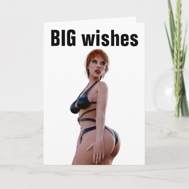 BIG HINTERN GIRL MIRL BIRTHDAY CARD KARTE (Vorderseite)