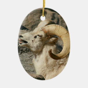 Big Horn-Schaf-Lachen Keramikornament