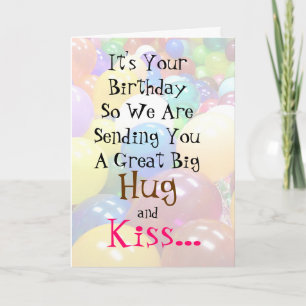 Big Hug and Kiss Silly Birthday Card Karte