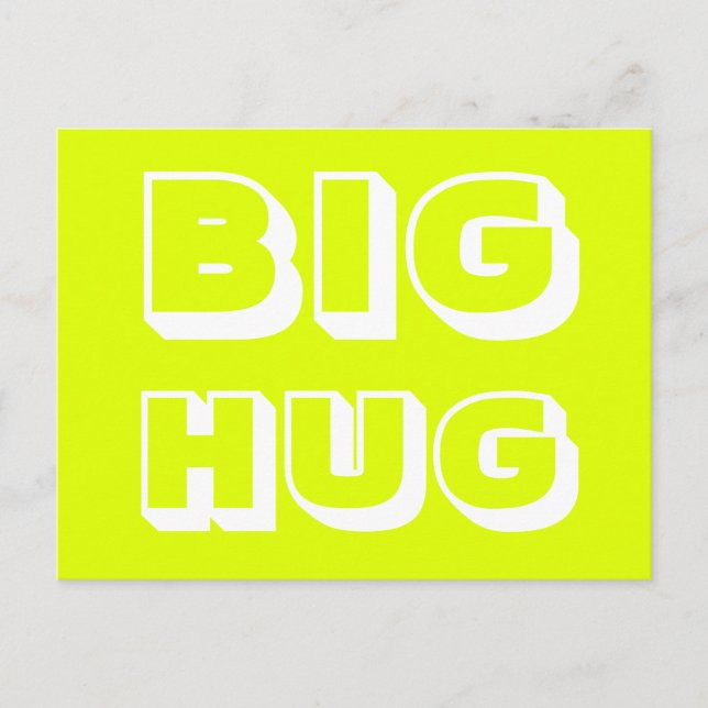 Big Hug, Chartreuse weiß Postkarte (Vorderseite)