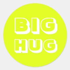 Big Hug, Chartreuse weiß Runder Aufkleber