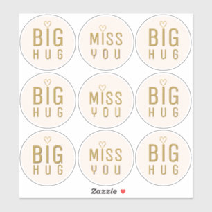 Big Hug und Miss You Labels für Verpackung