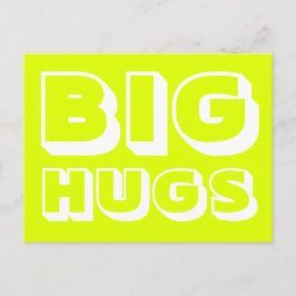 Big Hugs, Chartreuse weiß Postkarte