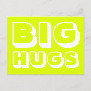 Big Hugs, Chartreuse weiß Postkarte