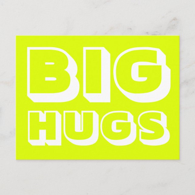 Big Hugs, Chartreuse weiß Postkarte (Vorderseite)