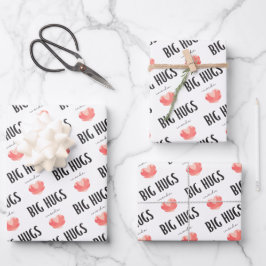 Big Hugs Inside Wrapping Paper Sheets Geschenkpapier Set