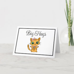 Big Hugs   Niedlich Orange Cat   Freundschaft Karte
