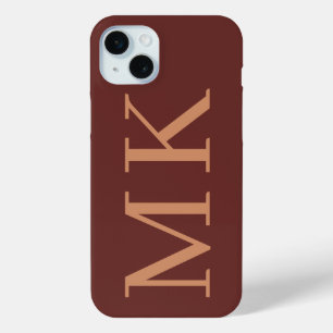 Big Initials Stilvolle Puce Red & Antique Brass Case-Mate iPhone Hülle