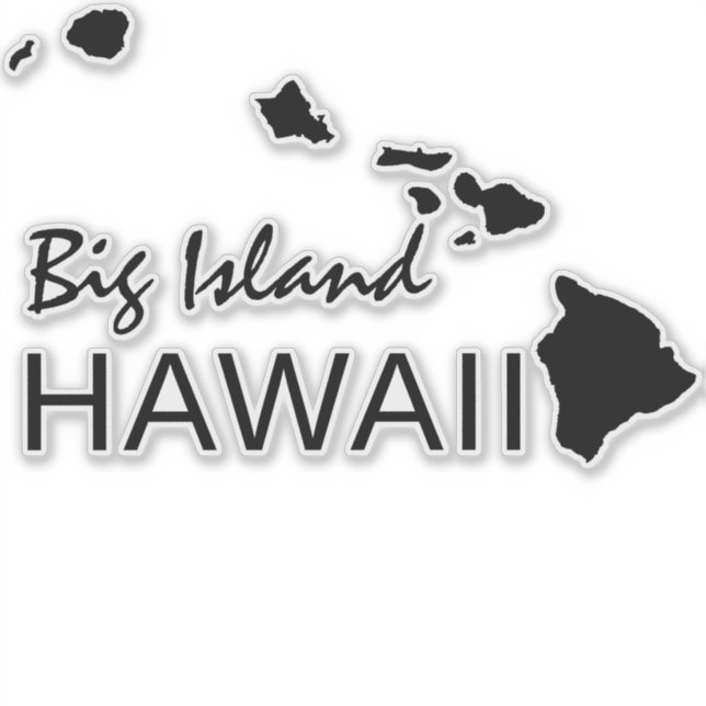 BIG-INSEL - HAWAII-INSELN AUFKLEBER (Vorderseite)