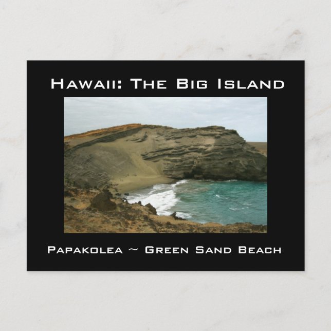 Big Island Hawaii Green Sands Beach Postkarte (Vorderseite)
