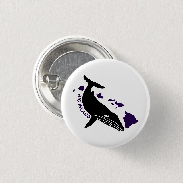 Big Island - Hawaii Lila Islands Humpback Button (Vorne & Hinten)