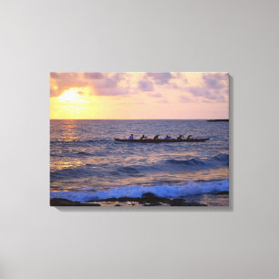 Big Island Hawaii Outrigger Canoe bei Sunset Leinwanddruck