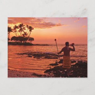 Big Island, Hawaii. Sonnenuntergang, Big Island Ha Postkarte