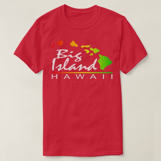 Big Island Hawaii Vintages, bedrücktes Design T-Shirt (Design vorne)