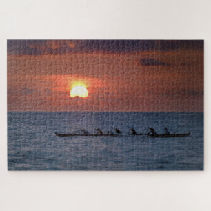 Big Island Outrigger Kanu bei Sunset Puzzle