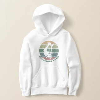 Big Island Pond NH Vintag Retro Lake Emblem Hoodie