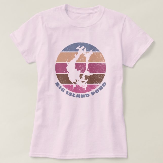 Big Island Pond Vintage Retro Pinks T-Shirt (Design vorne)