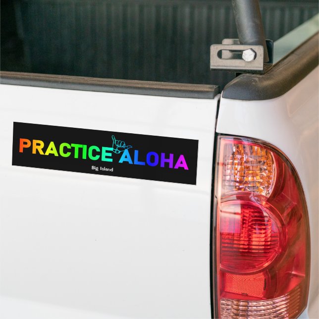 Big Island Practice Aloha Rainbow Shaka Hang lose Autoaufkleber (Auf Lkw)