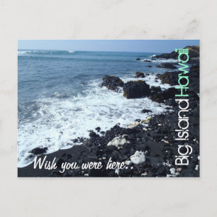 Big Island schwarzer Sandstrand Hawaii Postkarte