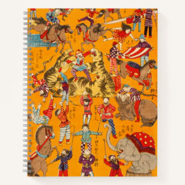 Big Japanese Circus woodblock print  Notizbuch